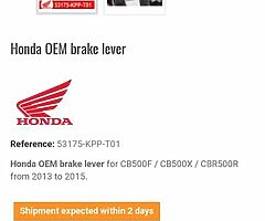 Honda Brake (x2) & Clutch Levers