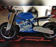 WOODEN SUPERBIKE REPLICA BALANCE BIKES -FREE POSTAGE UK/IRELAND