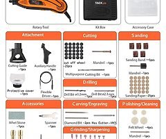 Rotary Tool Tacklife RTD35ACL 135W Multi-Functional Tool with 80 Accessories Kit and 4 Attachments, - Image 5/6