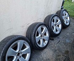 17" Audi Alloys Clean + Like new Tyres