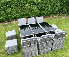 CUBE GARDEN RATTAN FURNITURE SET - 10 SEATER - DELIVERY 