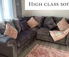 Brand new high quality Italian plush grey velvet corner sofa and 3+2 sets - Image 3/3