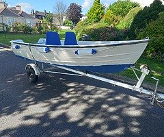 12 ft fiberglass  boat  and  trailer