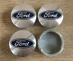 4x FORD silver  54mm alloy wheel centre caps