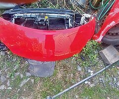 Toyota aygo bonnet red and silver, left mirror