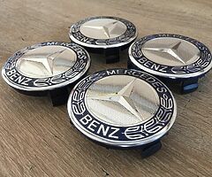 Mercedes 75 mm Centre Caps dark blue