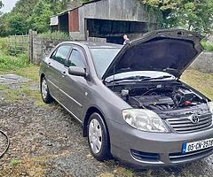 Toyota Corolla 2005 
1.4 petrol 
Out of NCT and out of TAX
Mil 250000