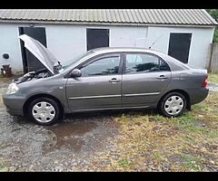 Toyota Corolla 2005 
1.4 petrol 
Out of NCT and out of TAX
Mil 250000