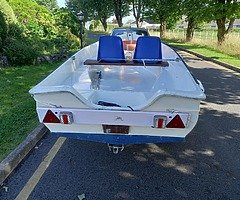 12 ft fiberglass  boat  BONWITCO and trailer