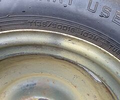 Wheel & tyre Dunlop T135/90D16