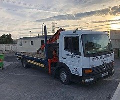 2000 Mercedes Atego Flatbed with Crane