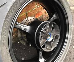 GSXR 1000 K7 Enkei wheels powder coated Matt black with standard discs