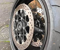 GSXR 1000 K7 Enkei wheels powder coated Matt black with standard discs
