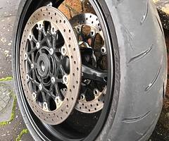 GSXR 1000 K7 Enkei wheels powder coated Matt black with standard discs - Image 4/12