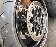 GSXR 1000 K7 Enkei wheels powder coated Matt black with standard discs - Image 5/12