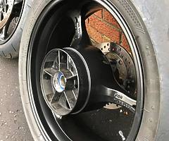 GSXR 1000 K7 Enkei wheels powder coated Matt black with standard discs - Image 11/12