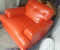 one Red seater sofa chair with very good condition  free Delivery any where in Dublin