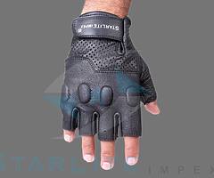 Weight Lifting Gloves Fitness Training Body Building Gym (leather Fingerless)