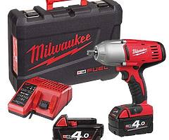 Milwaukee 1/2” 4 amp Cordless Battery Impact nut gun