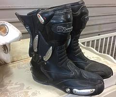 Motorcycle boots jacket helmet