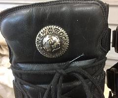 Motorcycle boots jacket helmet