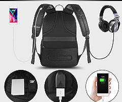 Travel Laptop Backpack, Large Water Resistant Computer Rucksack with USB Charging/Headphone Port, Du