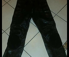 Akito leather biker pants