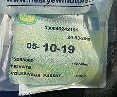 05 Passat 1.9 tdi tested to 5-10-19