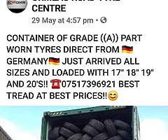 New and part worn tyres