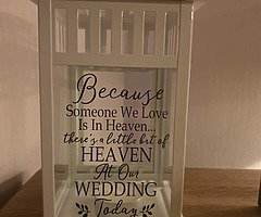 Wedding memorial lantern and frame