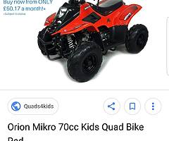 Selling as new 70cc petrol quad, may swap or raffle..