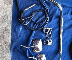 Harley davidson leather jacket and harley Softail original handlebars and all cables - Image 2/3