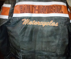 Harley davidson leather jacket and harley Softail original handlebars and all cables