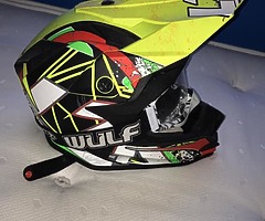 Pitbike helmet & goggles