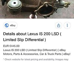 Lexus is200/ is250 lsd