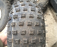 Here I have are 4 like brand new quad tyres and rims no longer need plenty off thread left on them s