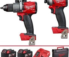 Milwaukee 5Ah Fuel Brushless Combi Drill and Impact Driver Kit